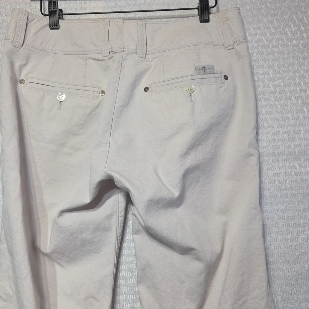7 For All‎ Mankind Women's Ginger Wide Leg Pants Beige Size 29 100% Cotton